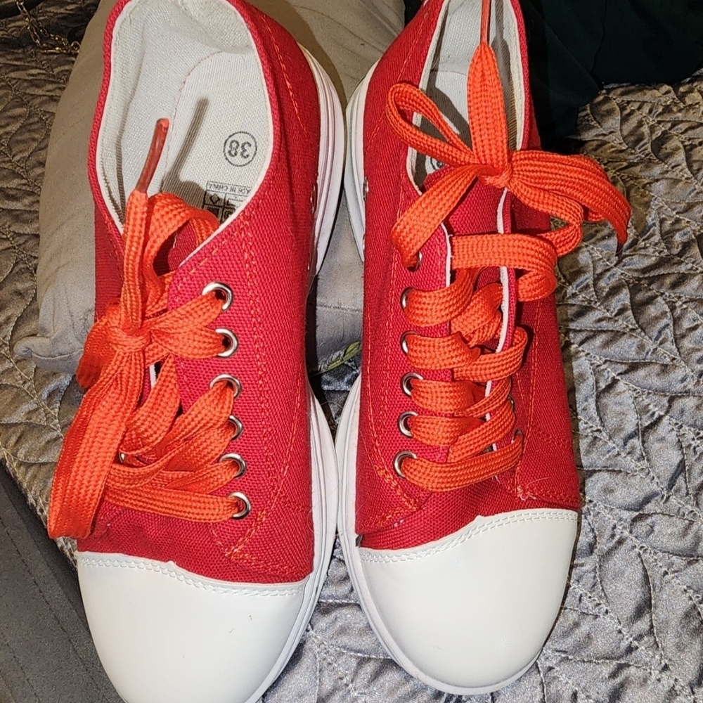Stylish Red and Orange Women's Sneakers